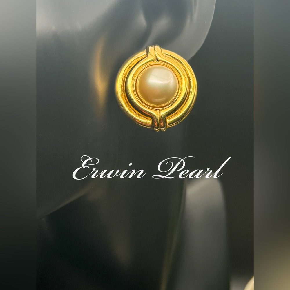 Erwin Pearl Gold and Faux Pearl Earrings